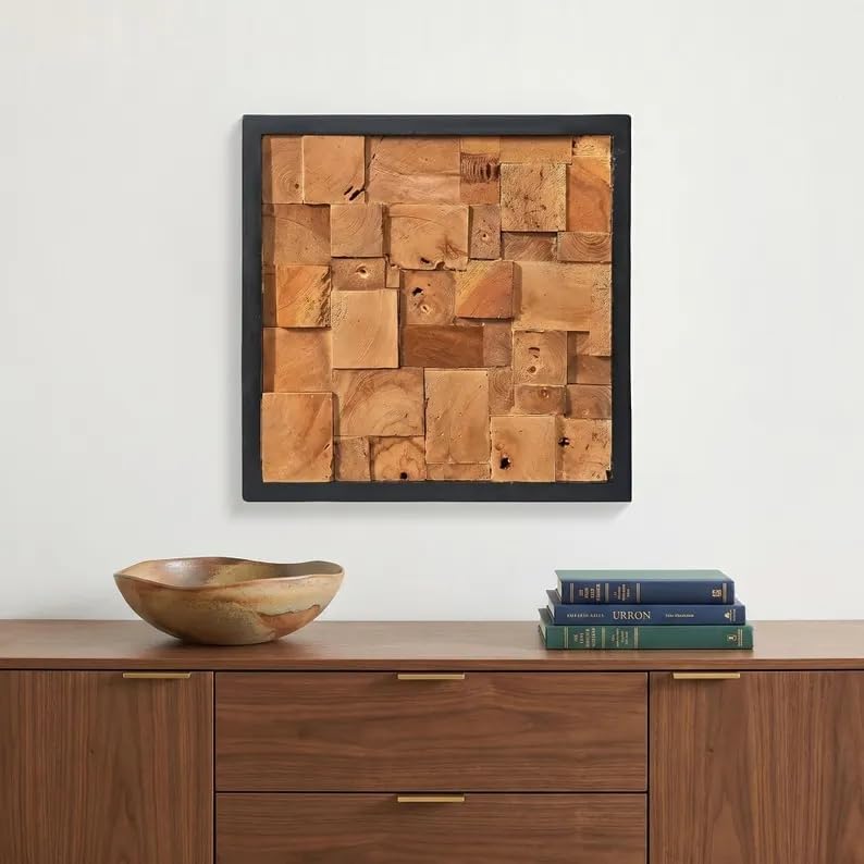 Reclaimed Wood Patchwork Rustic Wall Art Decor