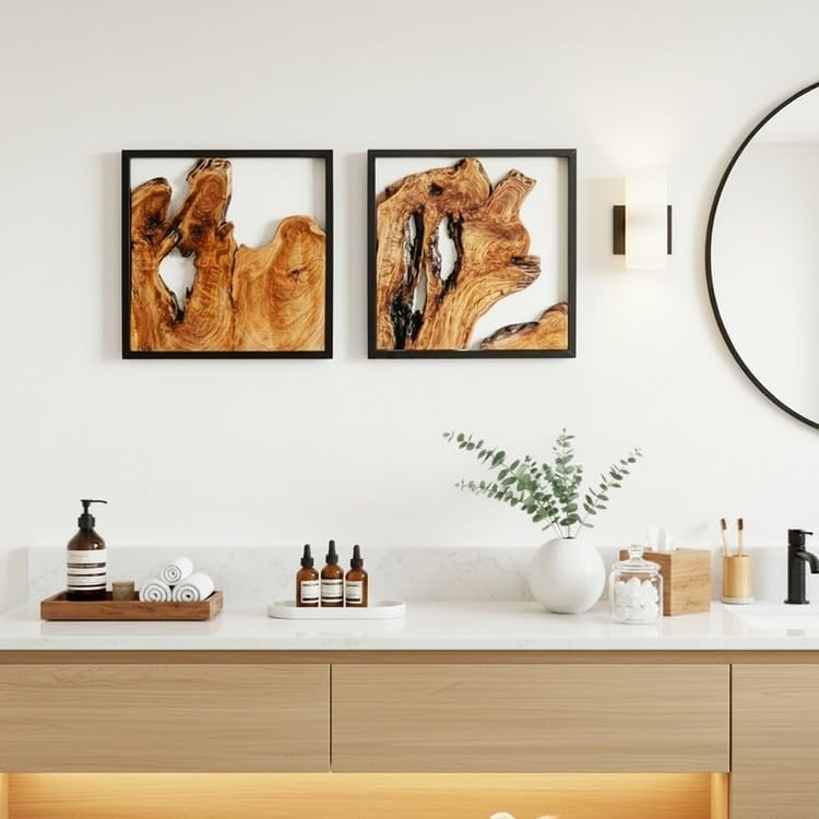 Two Live Edge Cedar Handcrafted Wall Sculptures