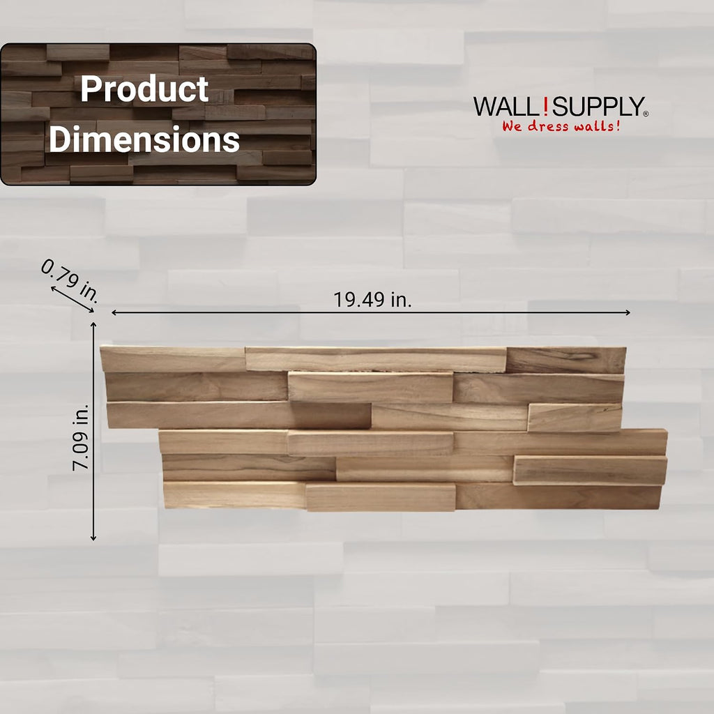 Reclaimed Teak Wood 3D Wall Panels Home Decor