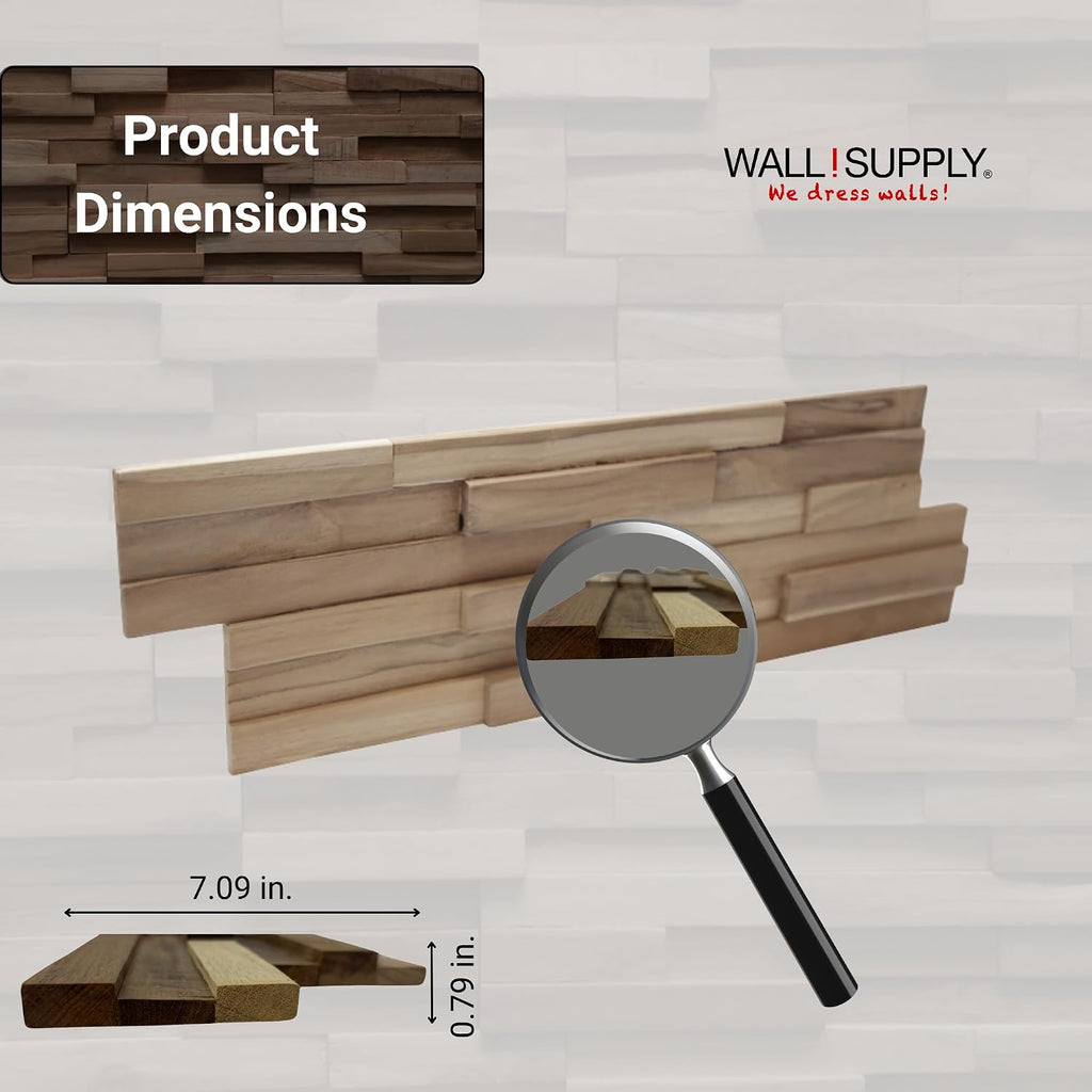 Reclaimed Teak Wood 3D Wall Panels Home Decor