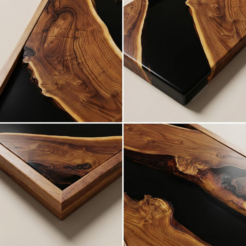 Live Edge Olive Wood Two Panel Wall Art Set