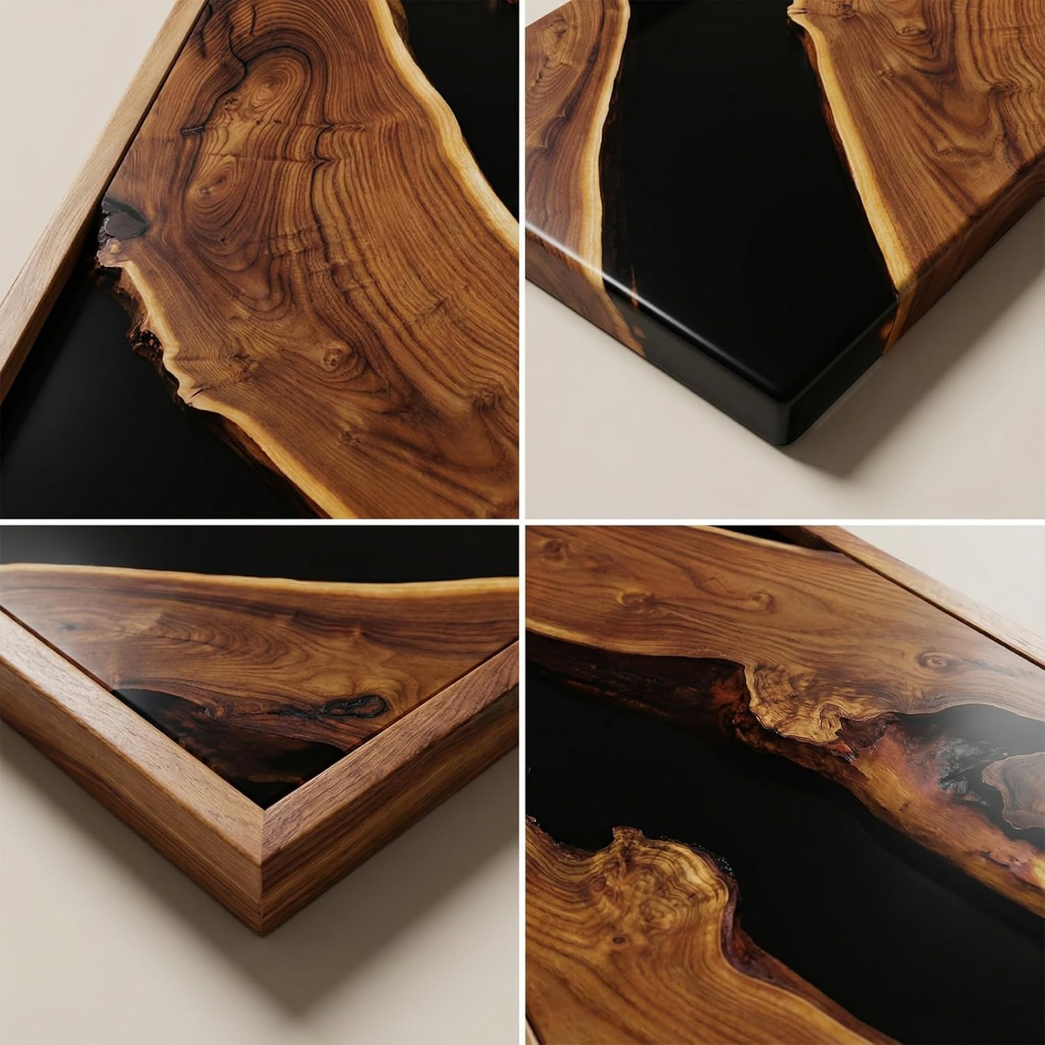 Live Edge Olive Wood Two Panel Wall Art Set