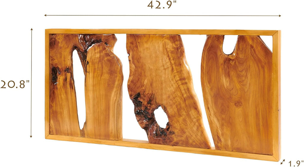 Cedar Wood Framed Farmhouse Rectangular Wall Art