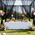 Two Panel Black Waterproof Wide Mesh Outdoor Curtains