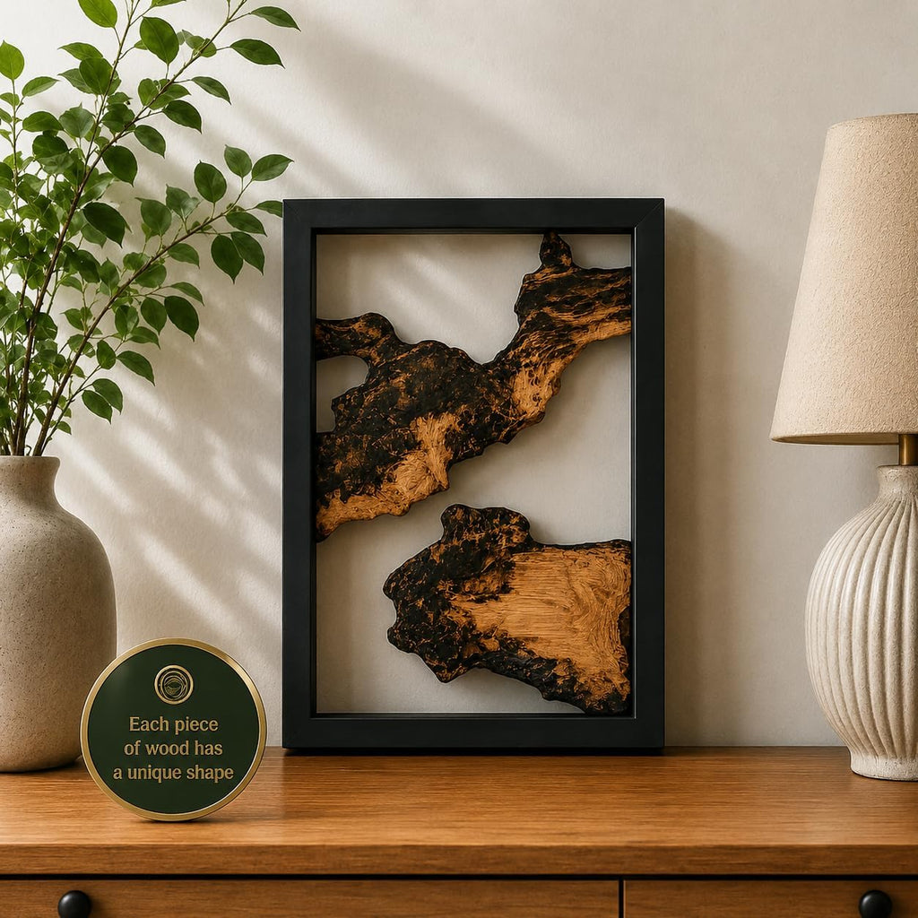Live Edge Cedar Wood Three Pieces Carved Wall Art