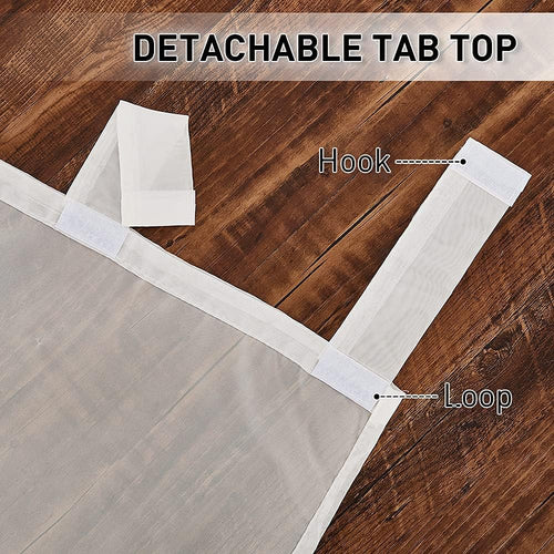 Beige Tab Top Outdoor Indoor Sheer Curtain