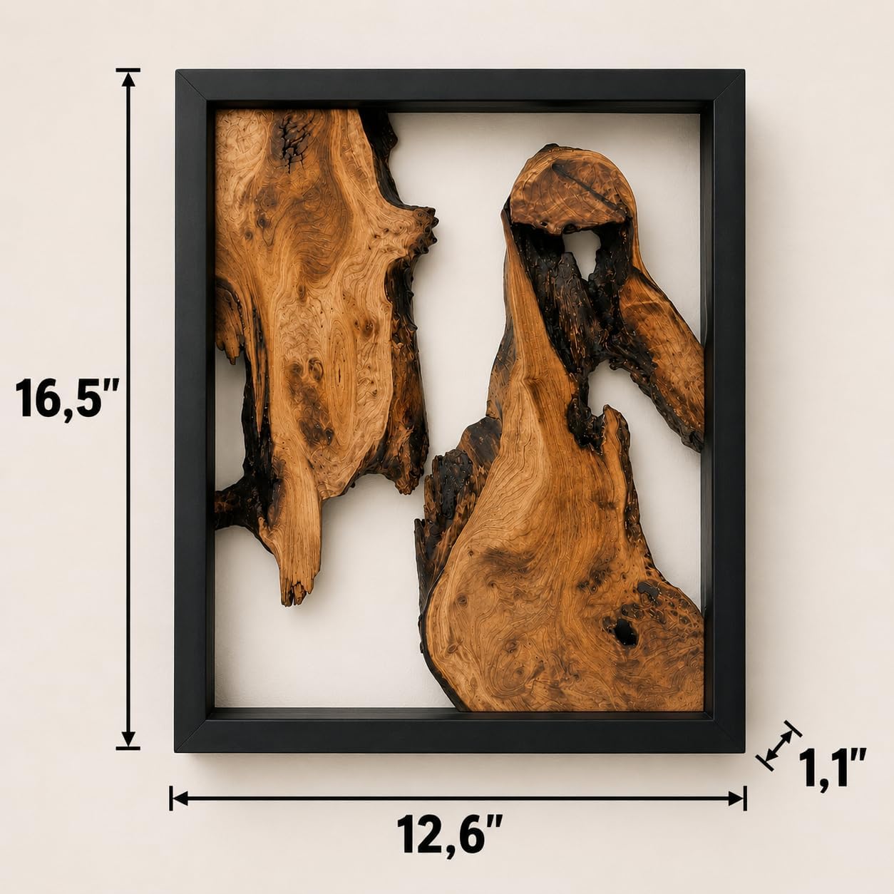 Live Edge Cedar Wood Three Pieces Carved Wall Art