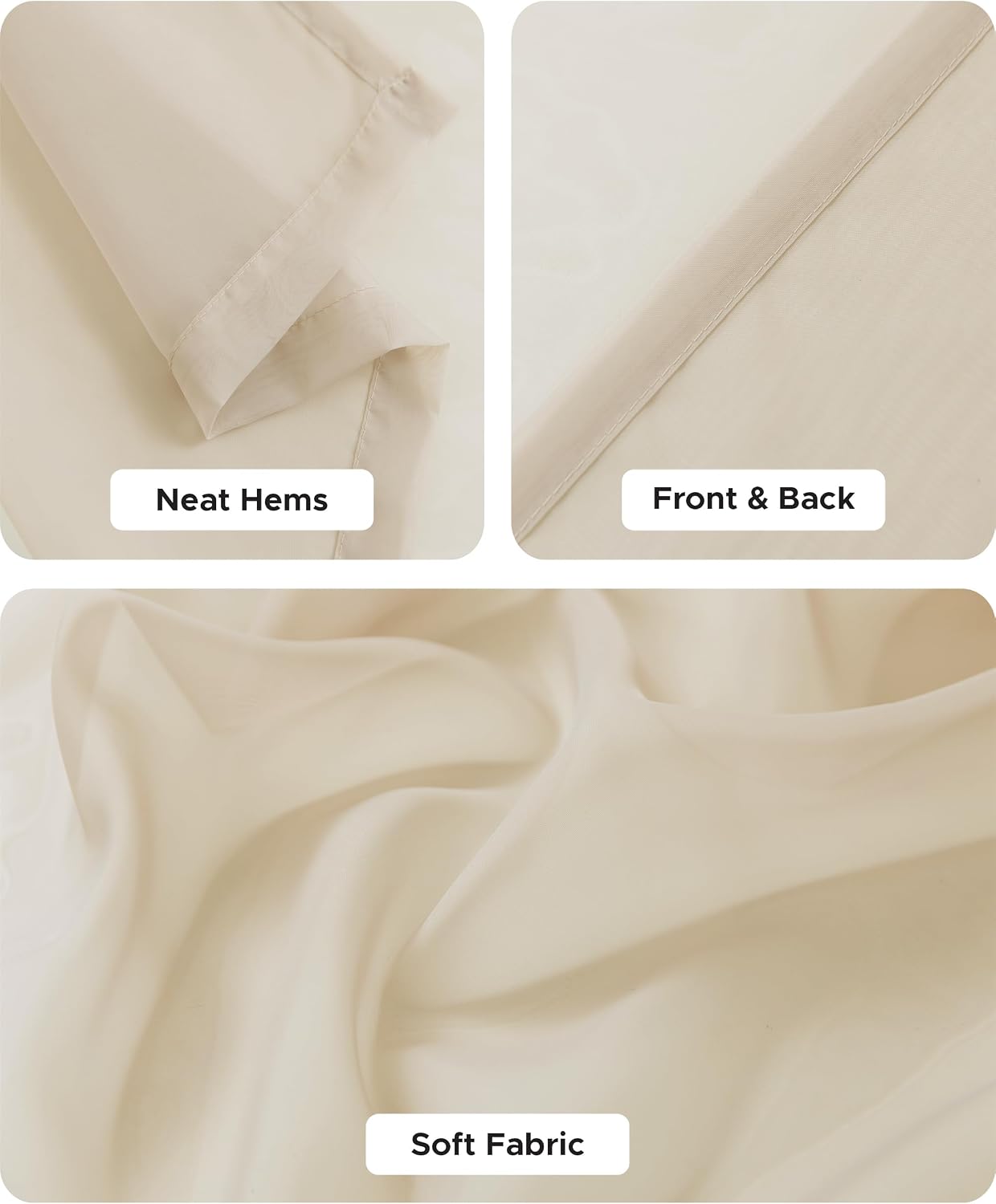 Six Linen Rod Pocket Waterproof Outdoor Curtains