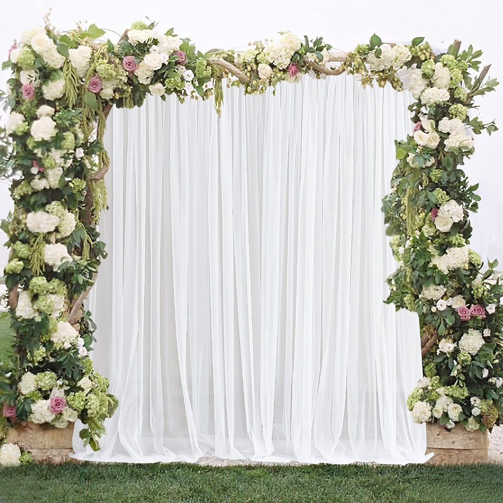 Two Panel White Adjustable Mosquito Mesh Curtains