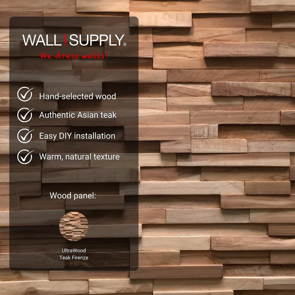 Reclaimed Teak Wood 3D Wall Panels Home Decor