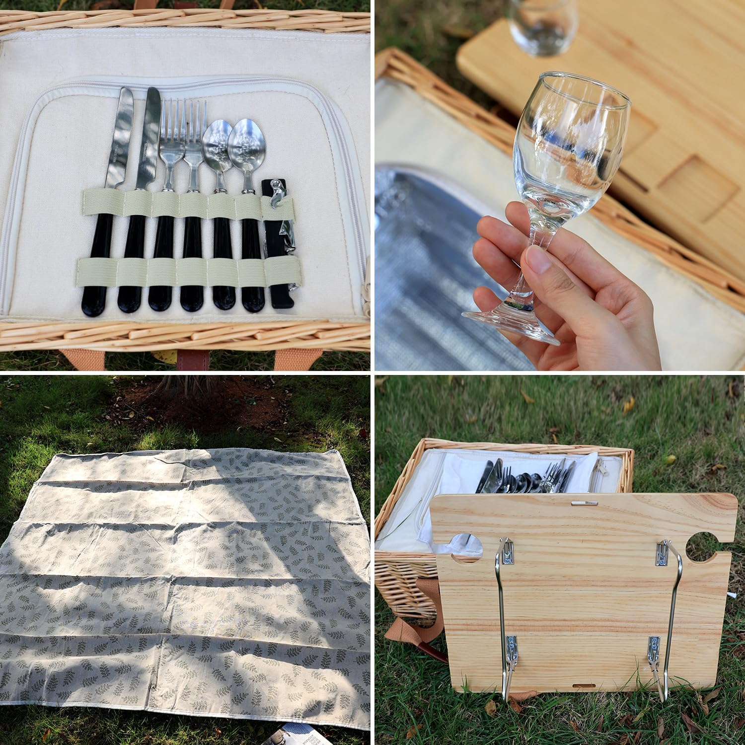 Two Person Wicker Picnic Basket Gift Set