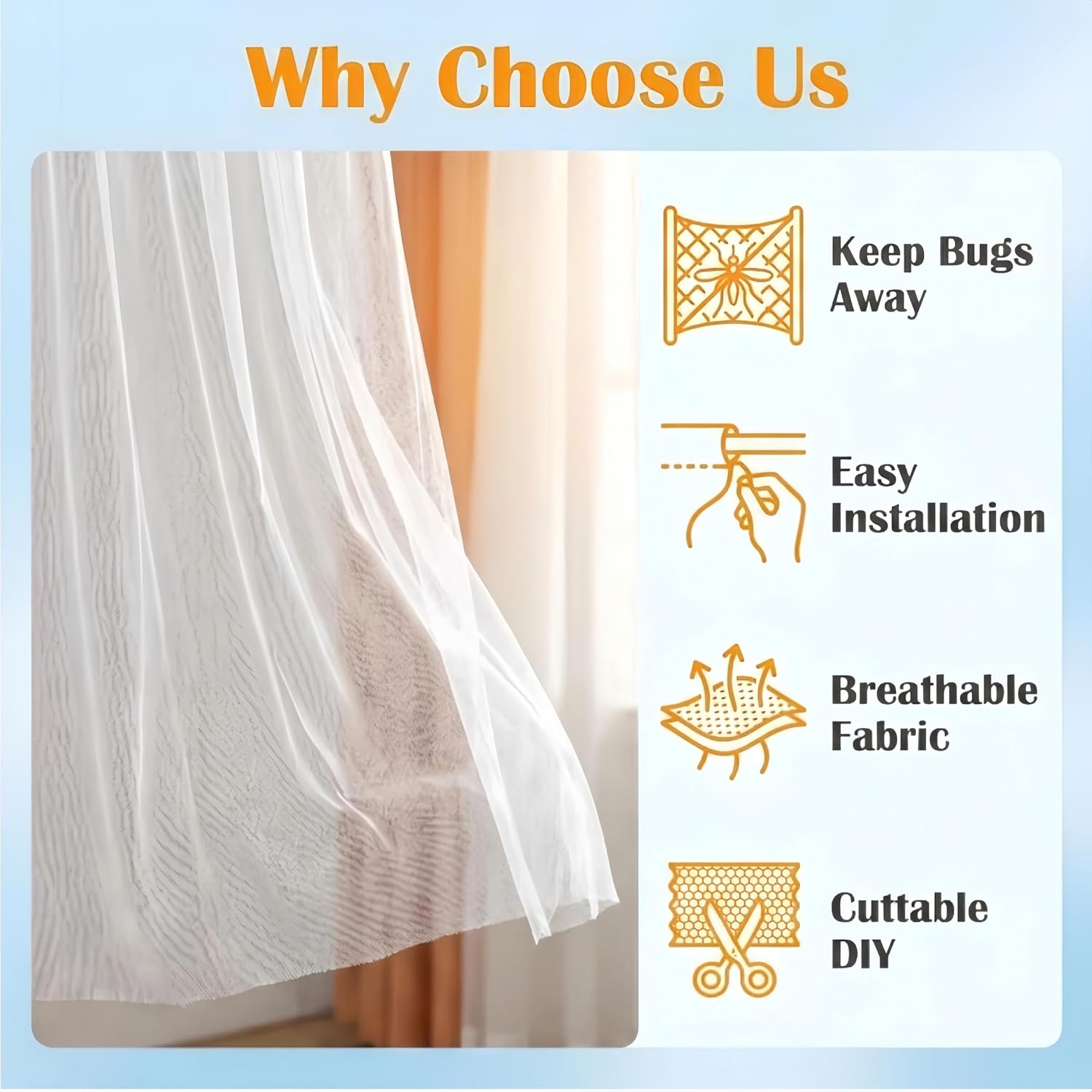 Two Pack White Sheer Tulle Outdoor Mesh Net Curtains