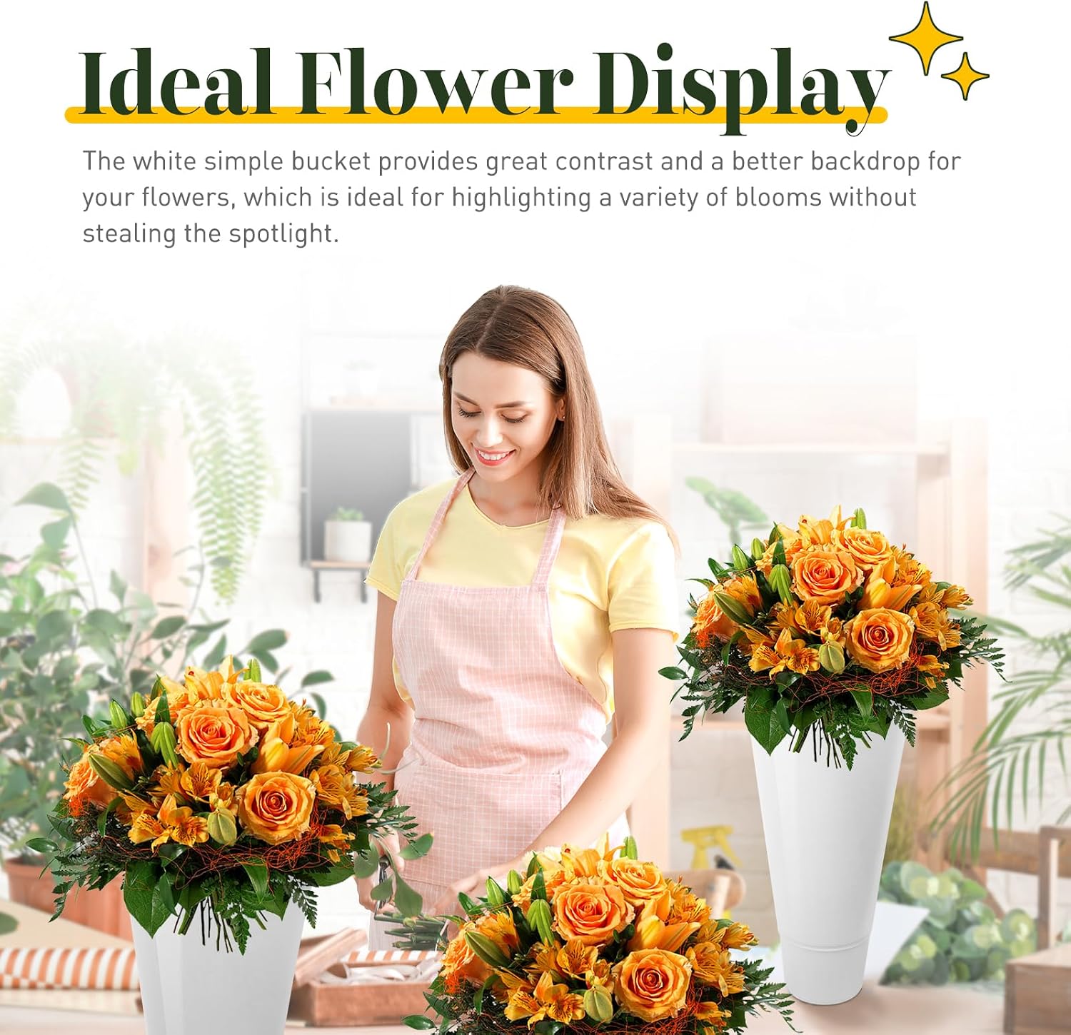 Three Tier Wheeled Twelve Bucket Flower Cart