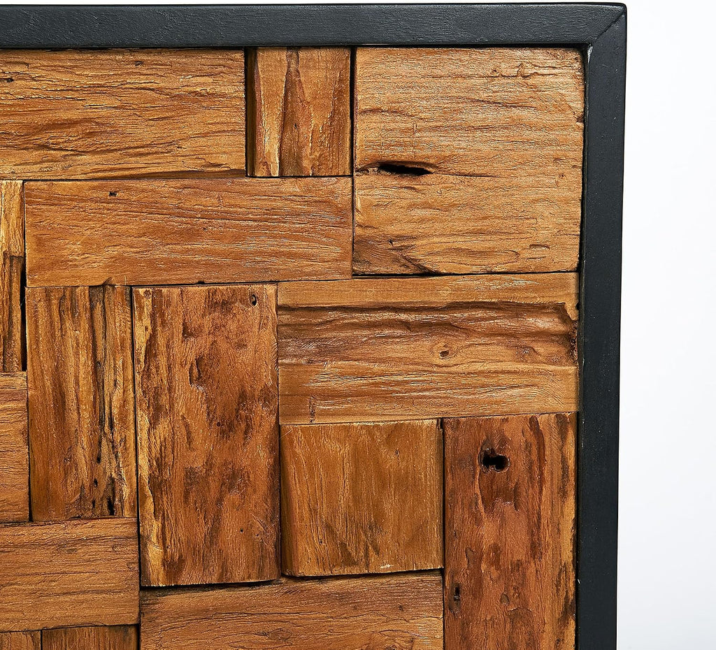 Reclaimed Teak Wood Square Farmhouse Wall Art