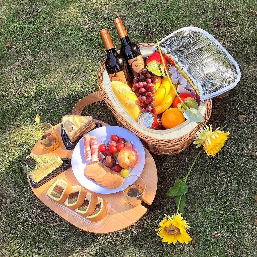 Four Person Wicker Picnic Basket Gift Set